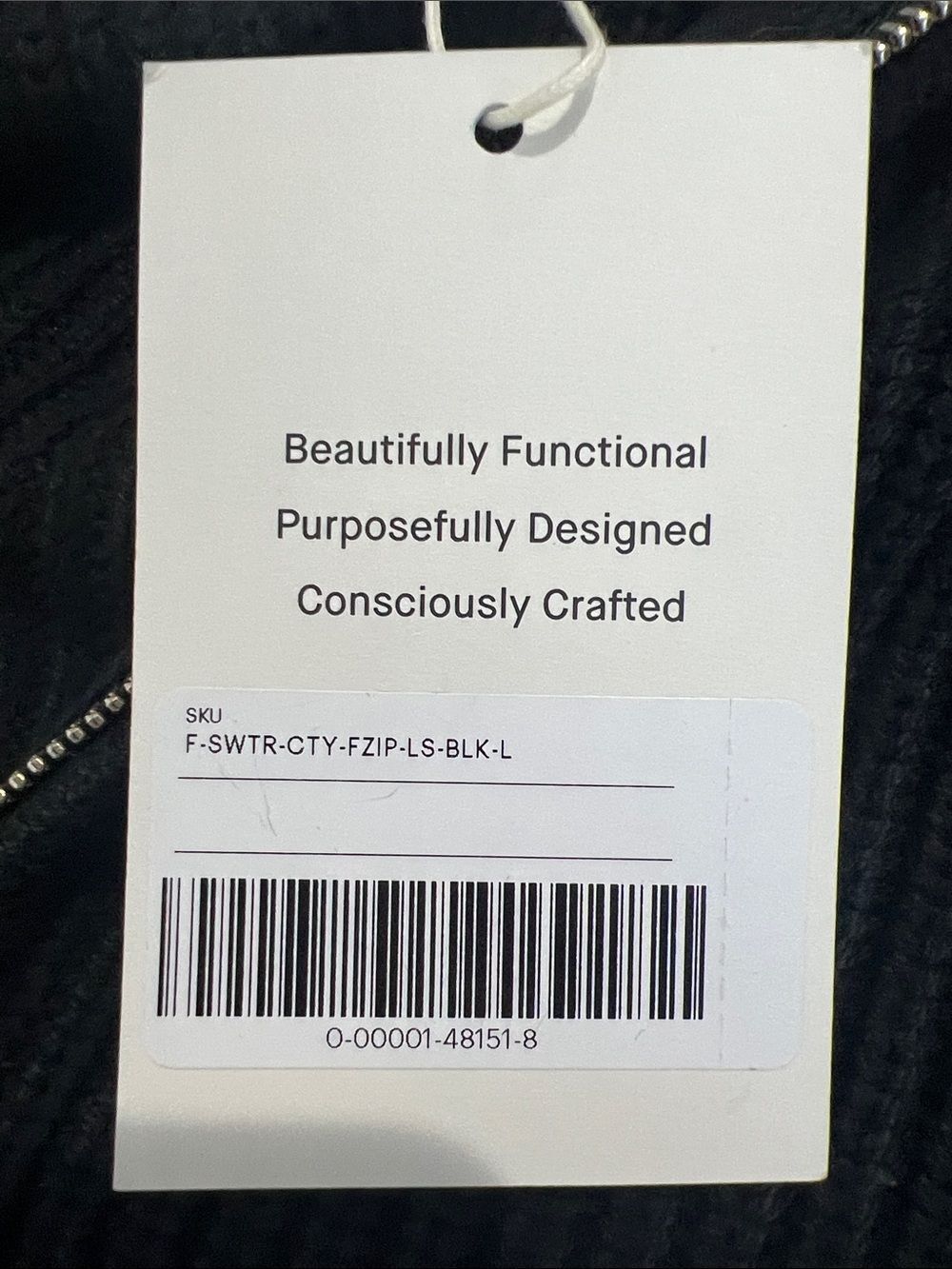 New Everlane THE FULL-ZIP SWEATER IN EVERYDAY COTTON Black Size L - Picture 5 of 13